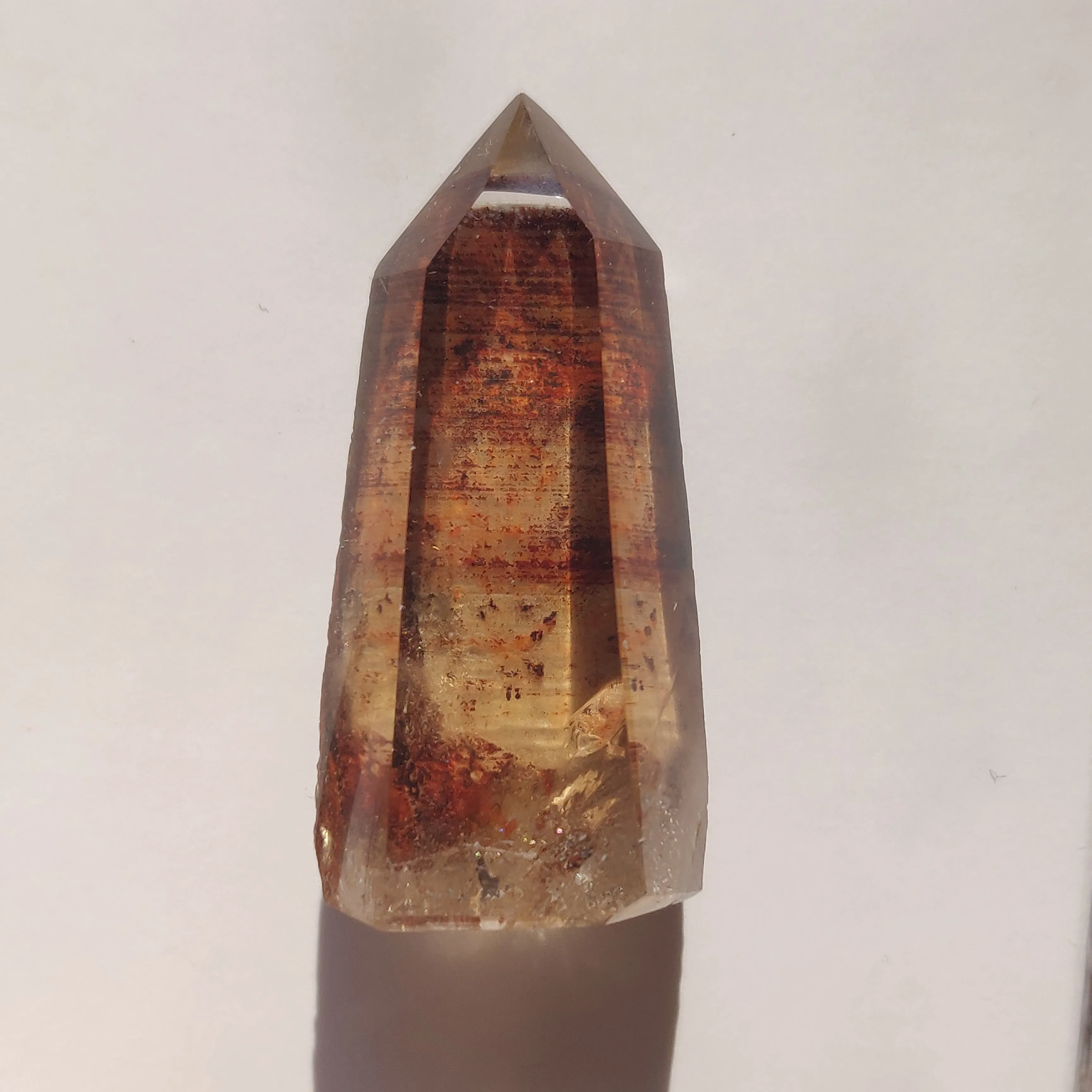Smoky Garden Quartz Point, Lodolite Point (#10G)