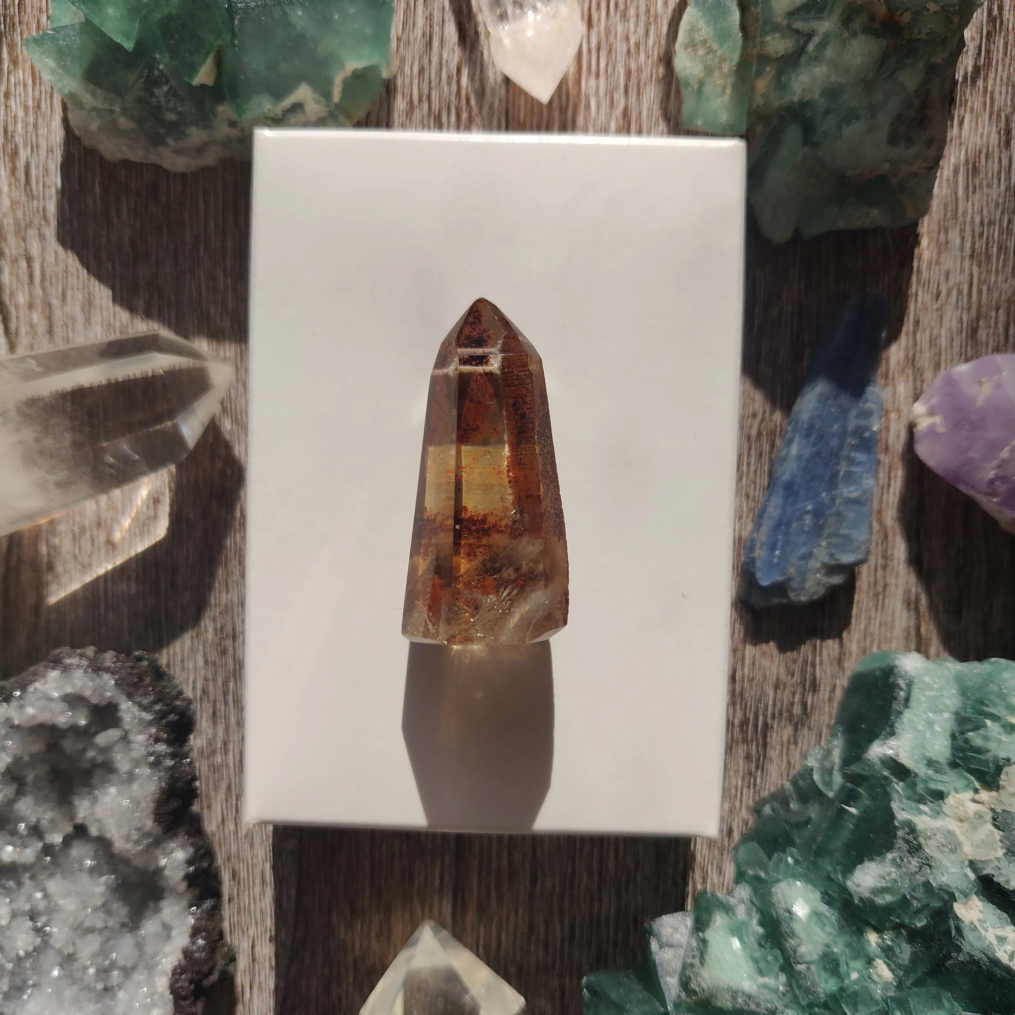 Smoky Garden Quartz Point, Lodolite Point (#10G)