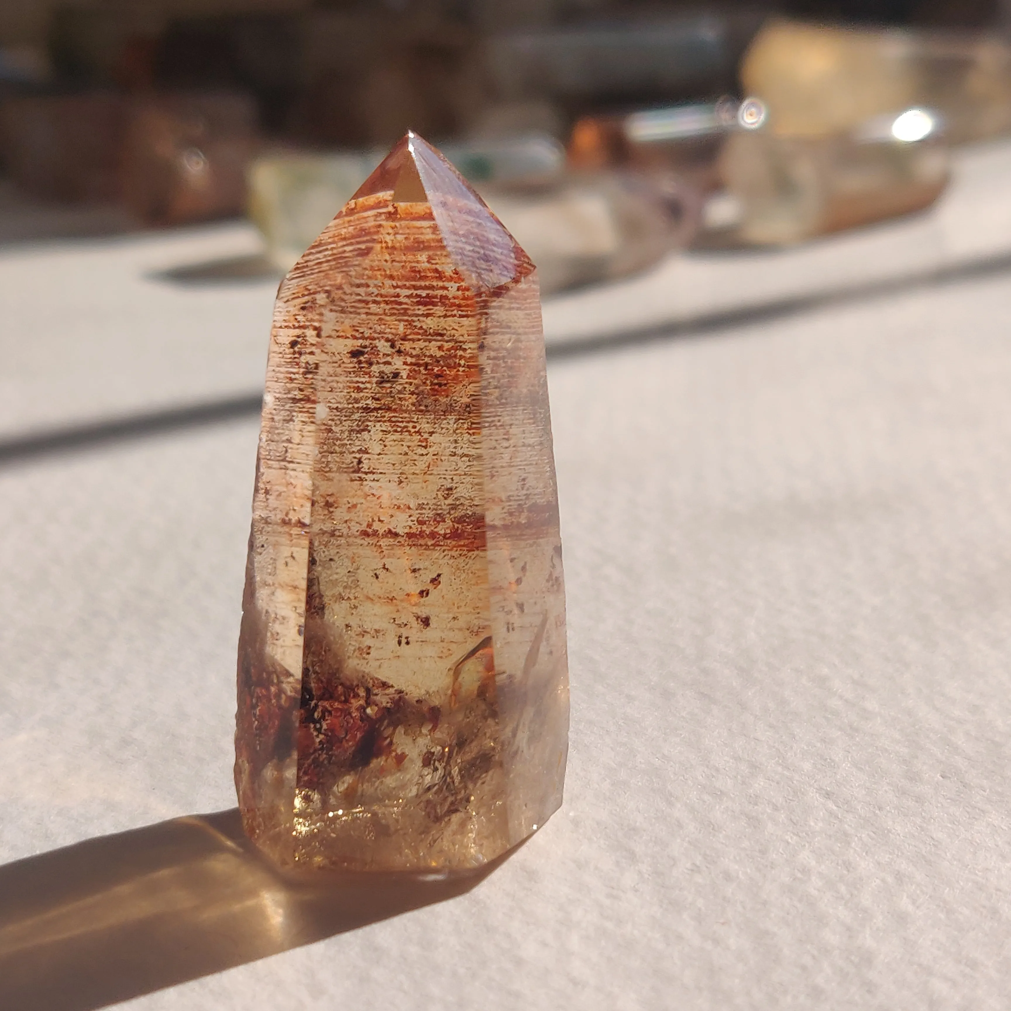 Smoky Garden Quartz Point, Lodolite Point (#10G)
