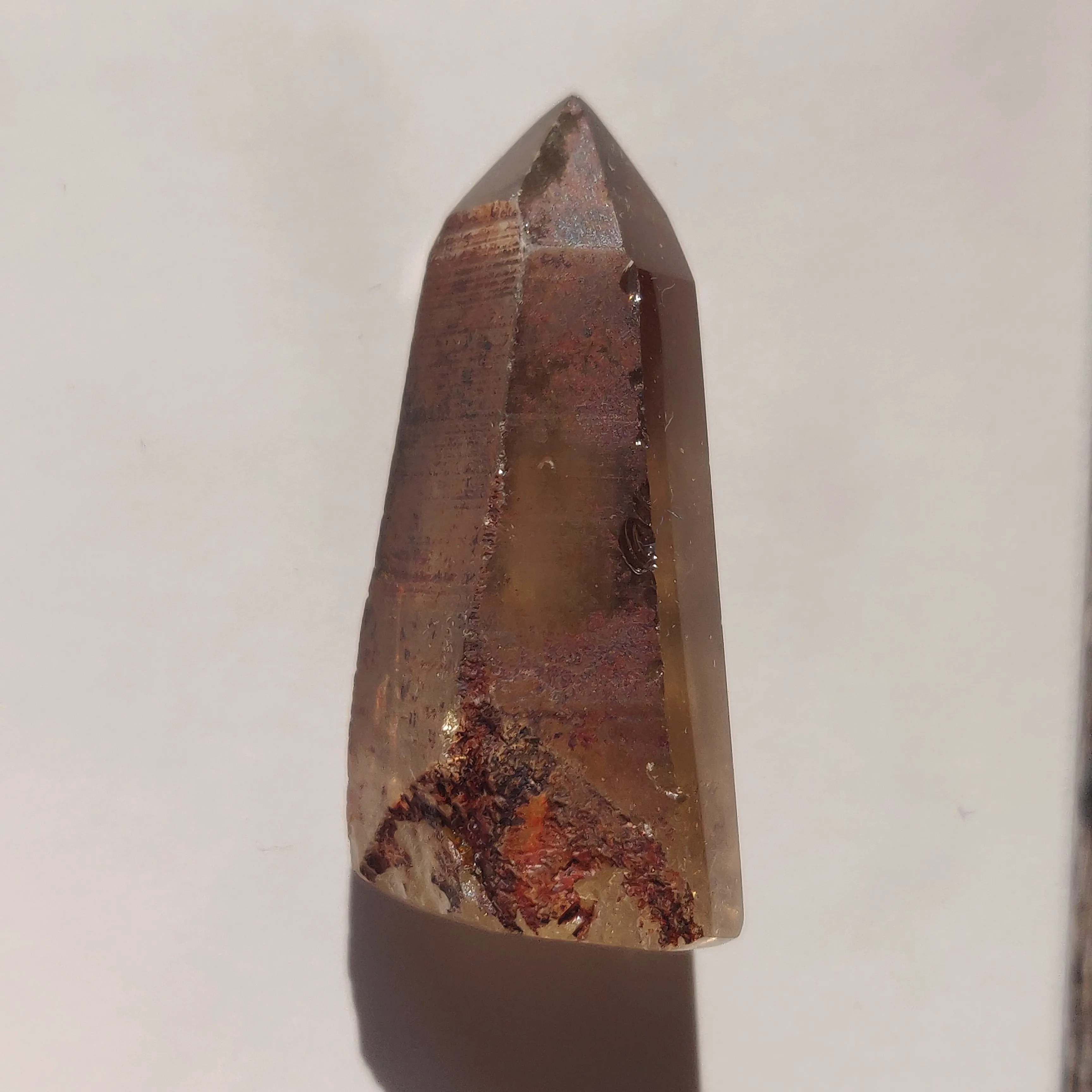 Smoky Garden Quartz Point, Lodolite Point (#10G)