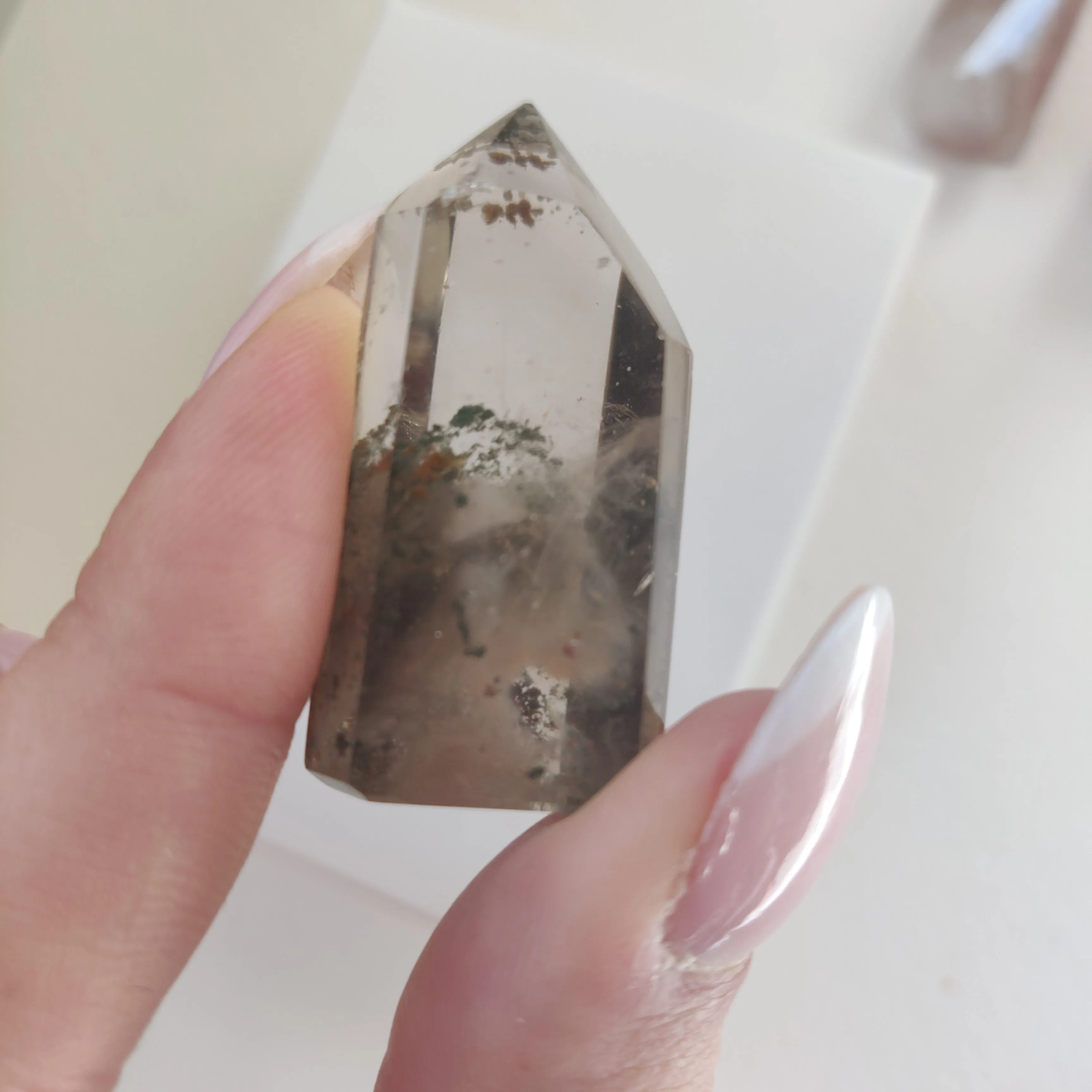 Smoky Garden Quartz Point, Lodolite Point (#2G)