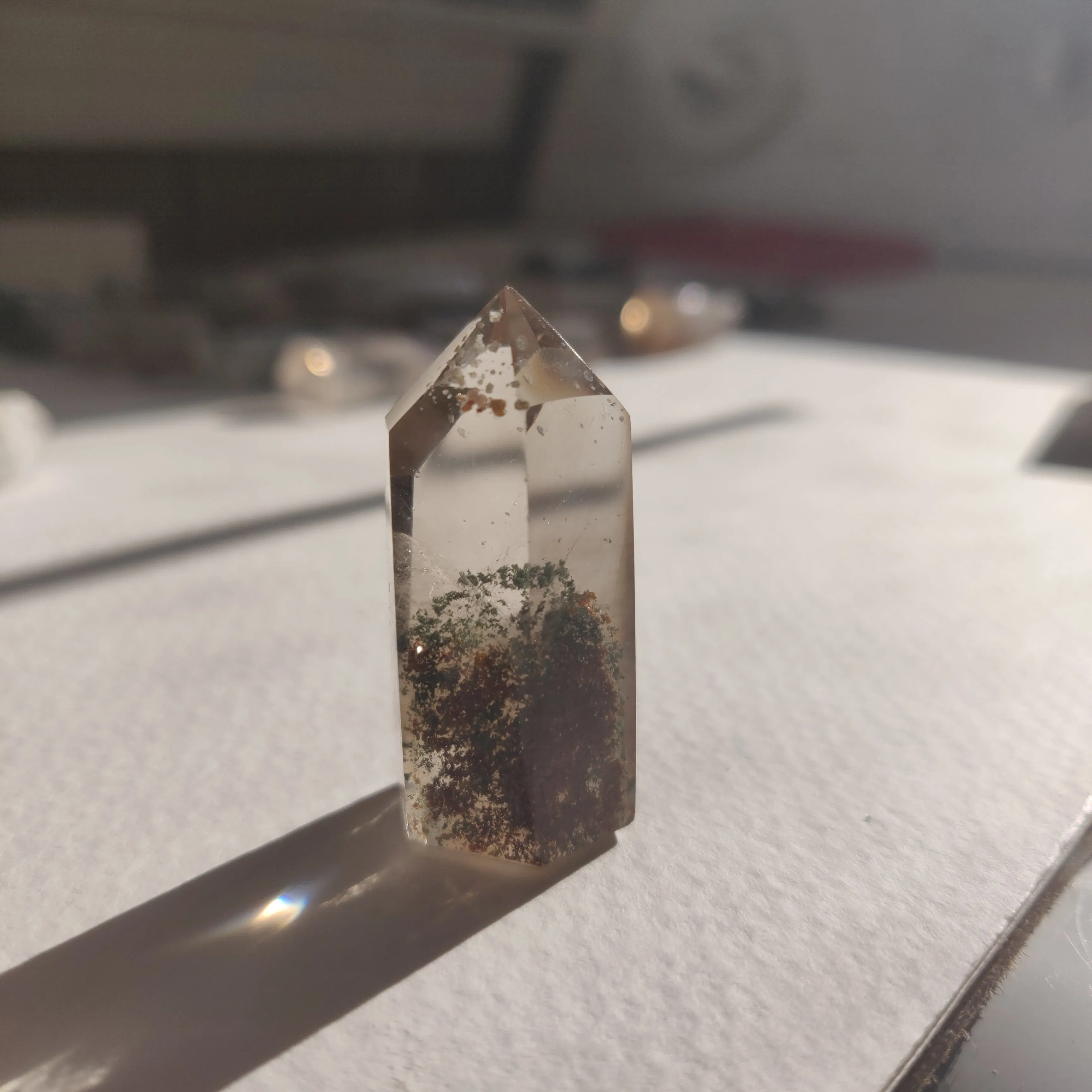 Smoky Garden Quartz Point, Lodolite Point (#2G)
