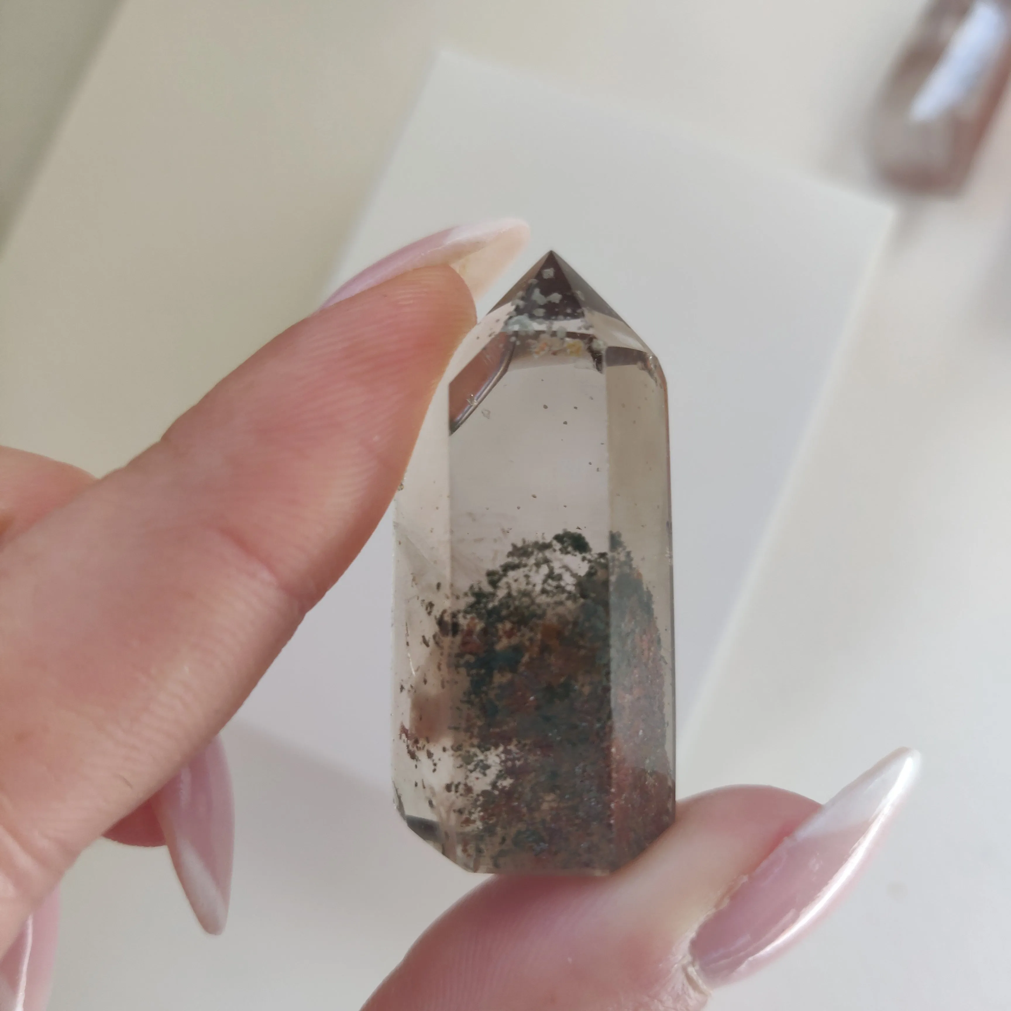 Smoky Garden Quartz Point, Lodolite Point (#2G)