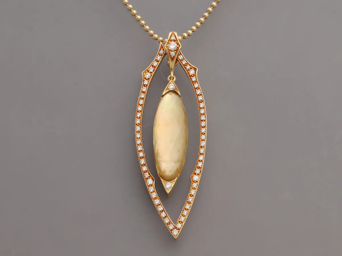 Stephen Webster Yellow Gold Citrine and Diamond Crystal Haze Drop Necklace
