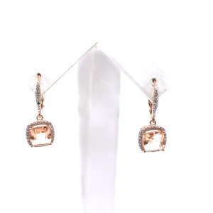 Sterling Silver Square Stone Earrings
