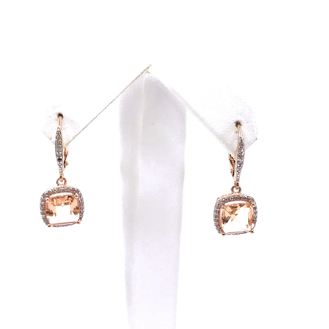 Sterling Silver Square Stone Earrings
