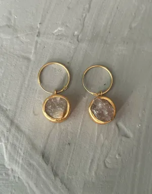 Stone Hoops (Rose Quartz)