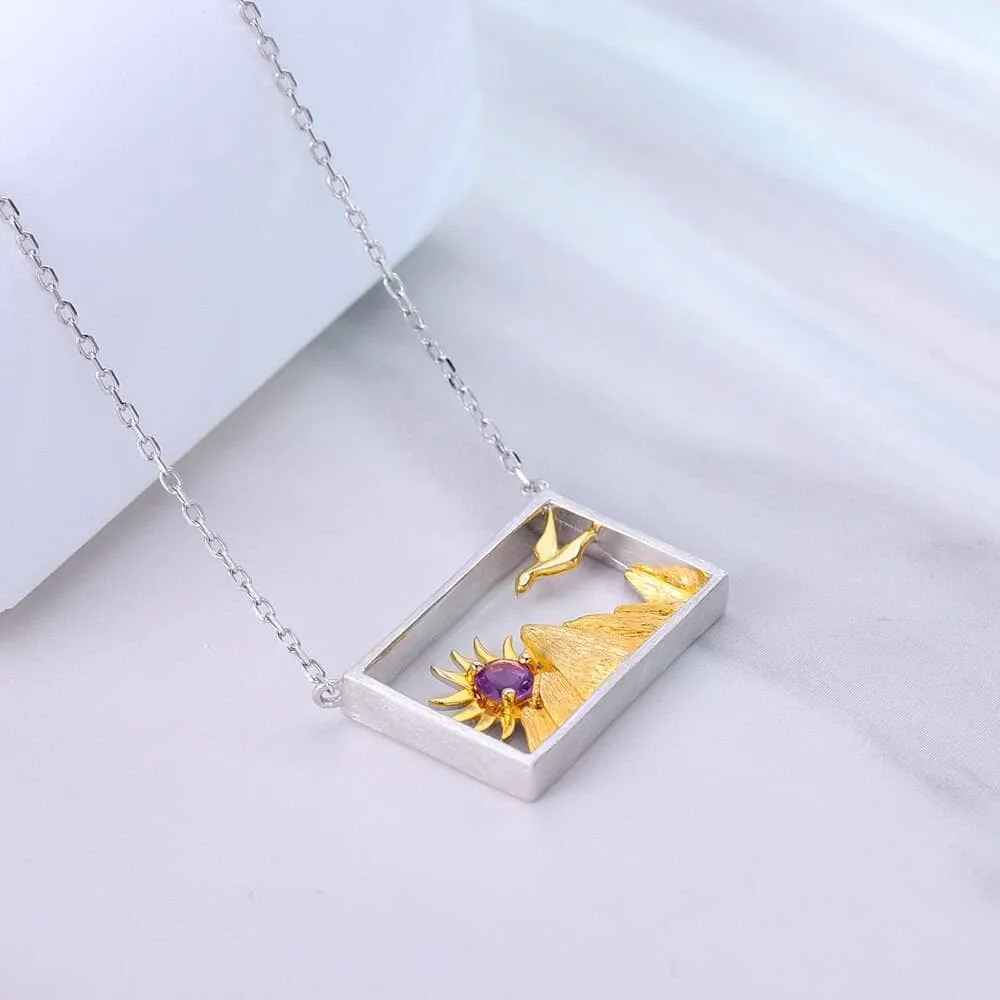 Sunrise Bird Creative Statement Necklace