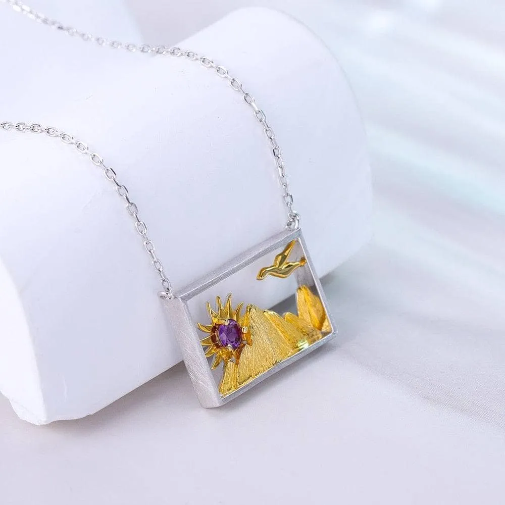 Sunrise Bird Creative Statement Necklace