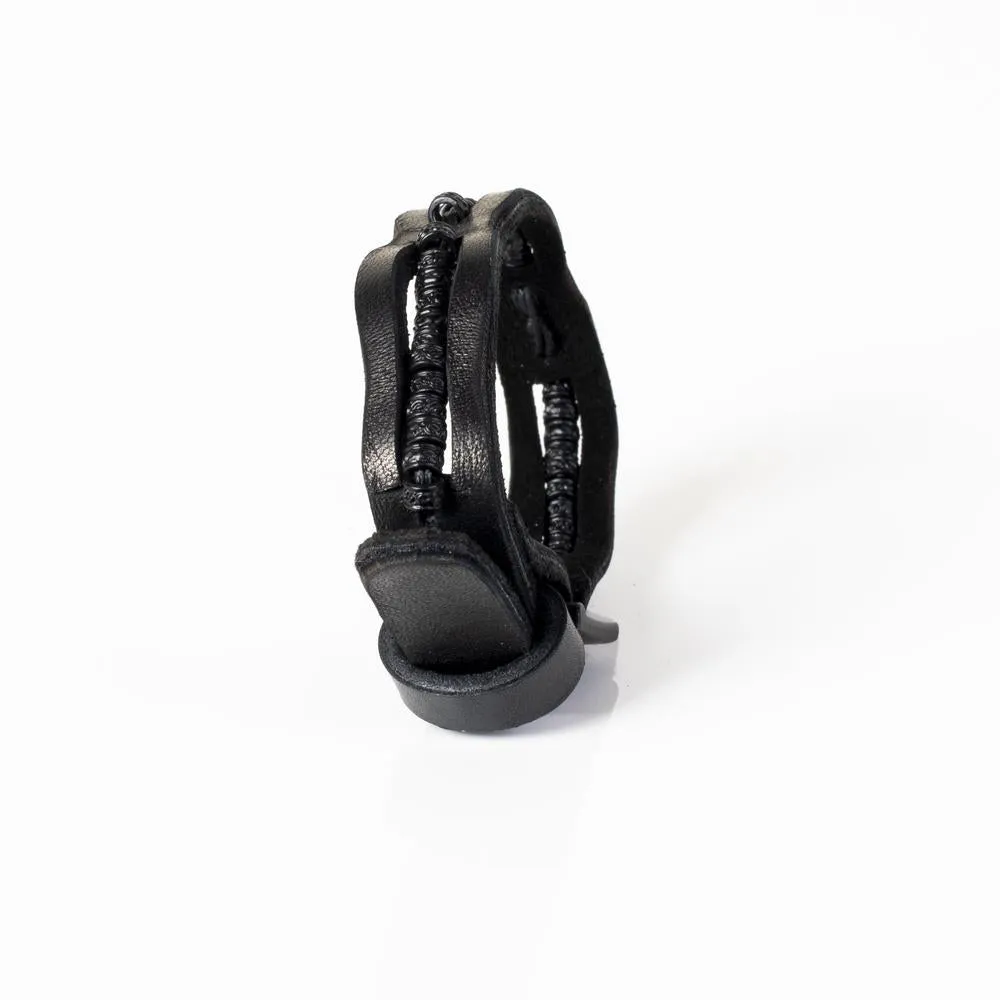 The Curvy Black Leather Bracelet
