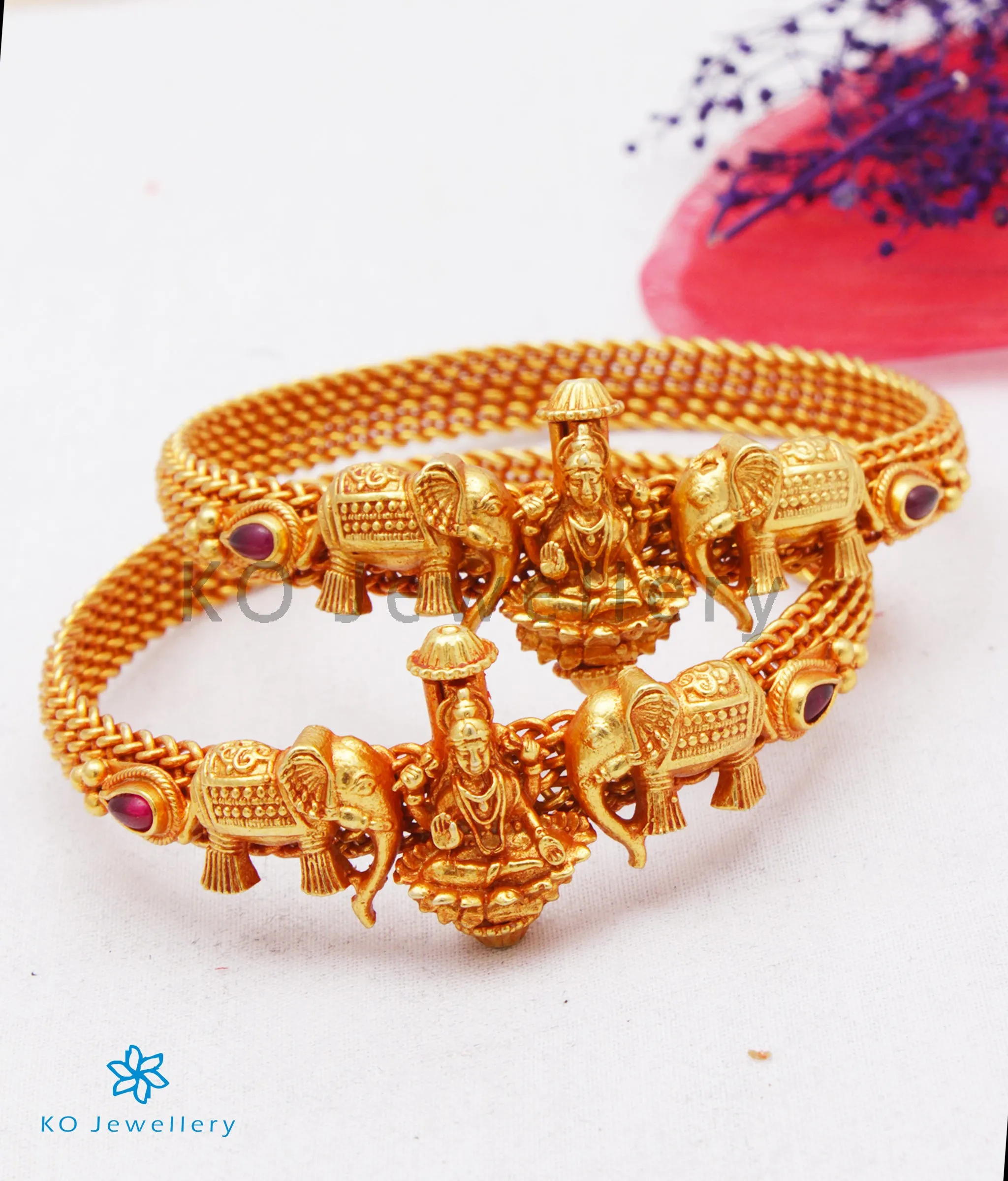 The Gajalakshmi Silver  Bracelet(Size 2.2/2.4/2.6/2.8)