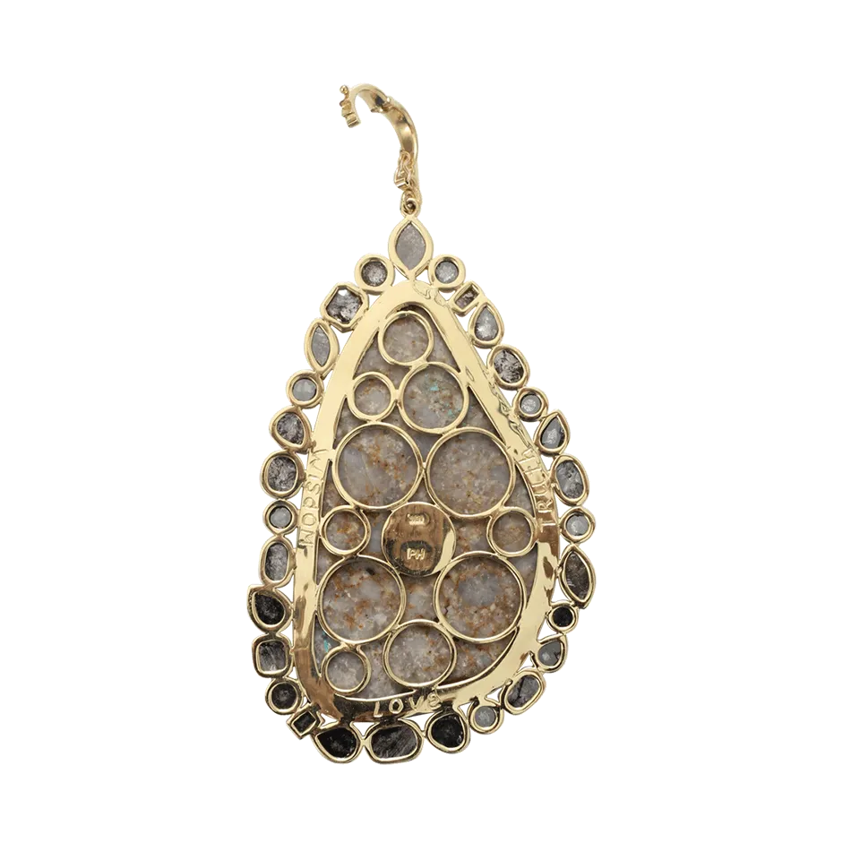 Turquoise Pendant With Garnet Nugget Chain
