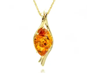 Twist Marquise Freeform Citrine Gold Necklace