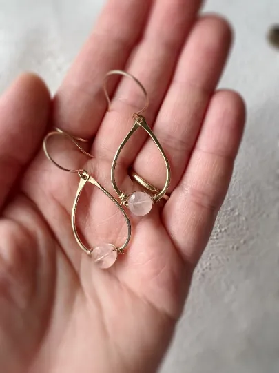 Violet Rose Quartz Dangles