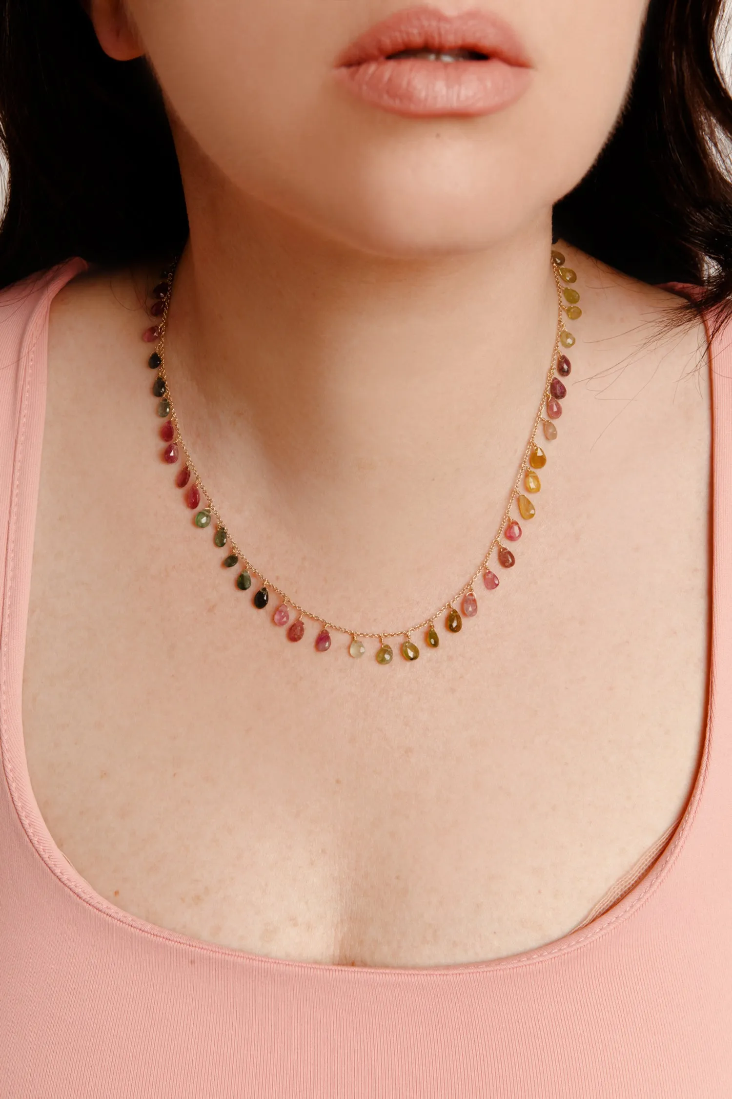 Watermelon Fall Tourmaline Necklace