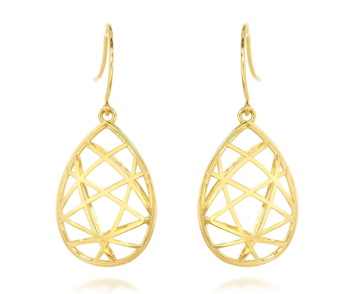 Weave Teardrop 14k Gold Earrings