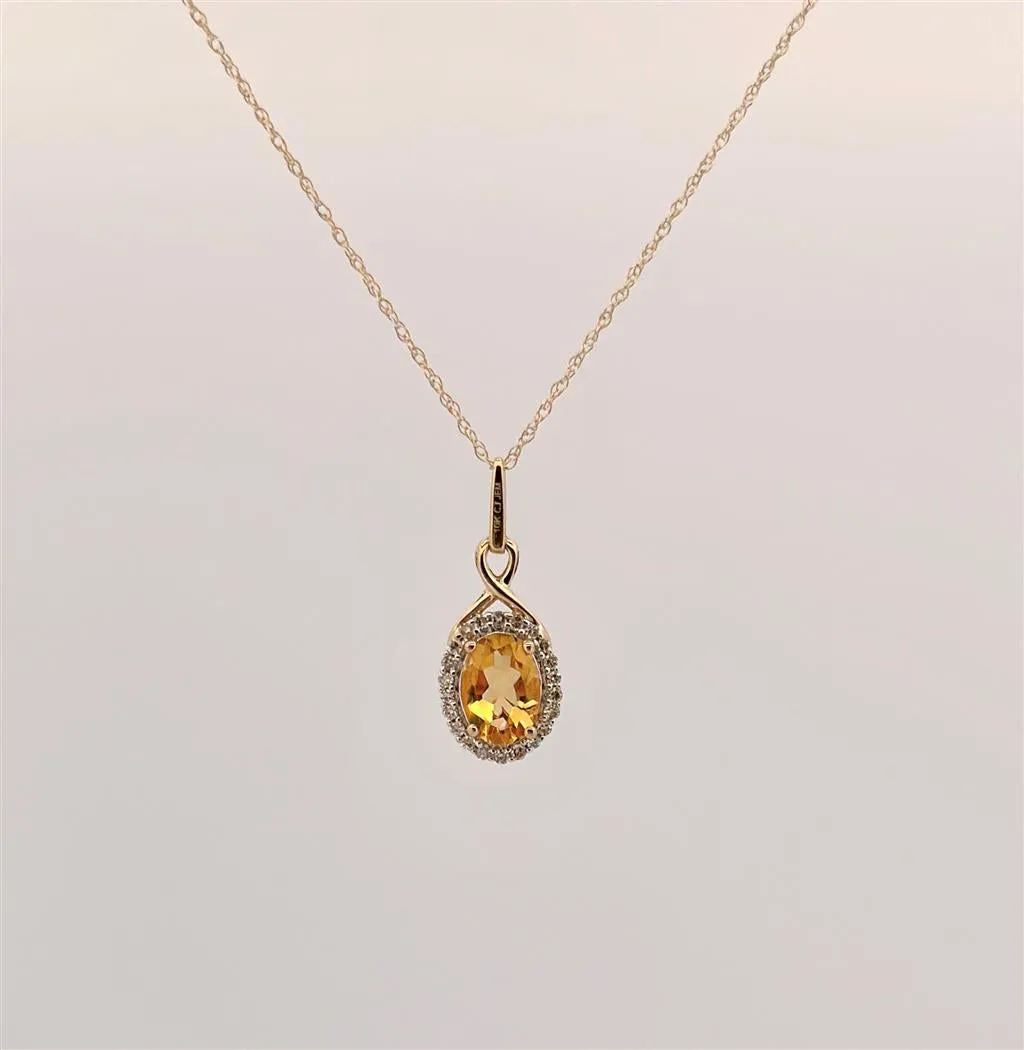 Yellow Gold Citrine Necklace